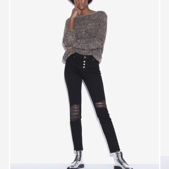 ARMANI EXCHANGE j27 super skinny button fly jeans black women's 25 - Picture 4 of 13